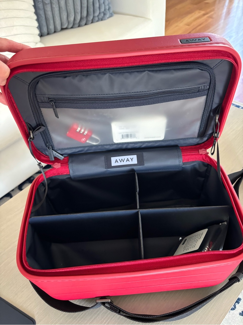 Away Red Train Case with Black Strap - Picture 2 of 8